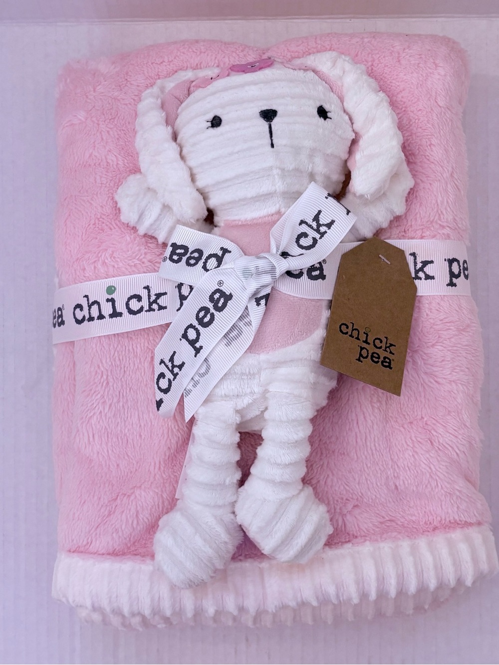 Chick Pea Teo Pieces Pink Plush Bunny & Blanket for Kids
